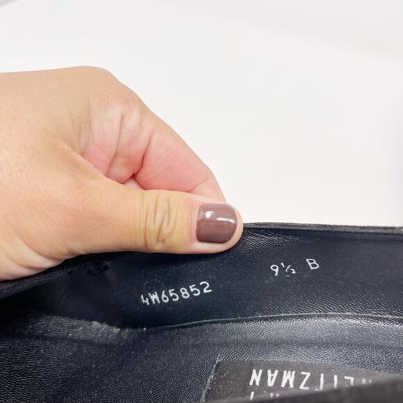 Stuart Weitzman Womens 9.5 Black Suede Mary Jane Pump Heels Square Toe Vintage - Picture 8 of 15
